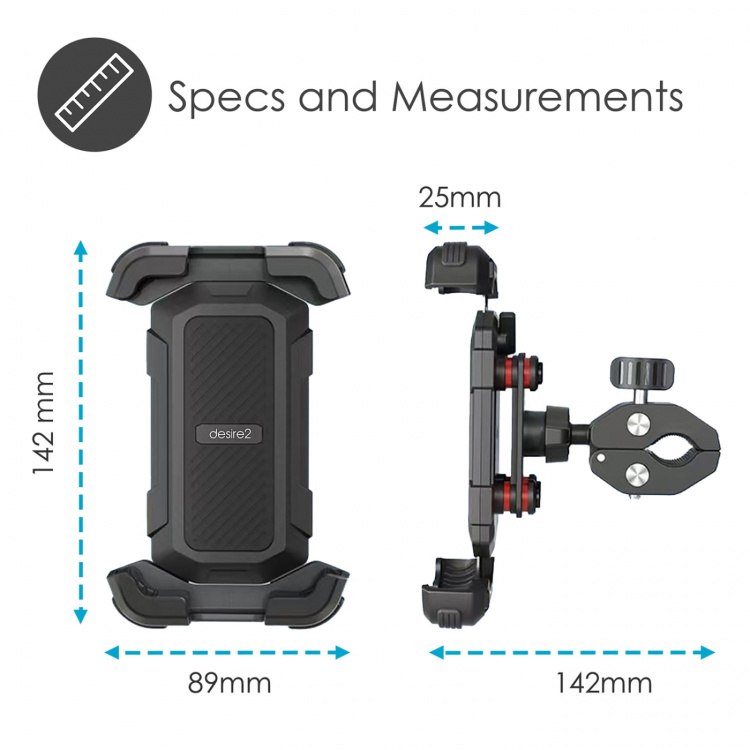 Desire2 Mobilholder til Cykel Låsbart Ride