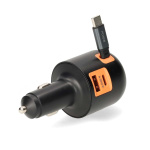 Nedis Biloplader | 60 W | 2.4 / 3.0 A | Antal output: 3 | Porttype: USB-A / USB-C™ | USB-C™ udtrækkeligt kabel | 0.70 m | Automatisk Valgt Spænding