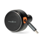 Nedis Biloplader | 30 W | 2.4 / 3.0 A | Antal output: 1 | USB-C™ udtrækkeligt kabel | 0.70 m | Automatisk Valgt Spænding