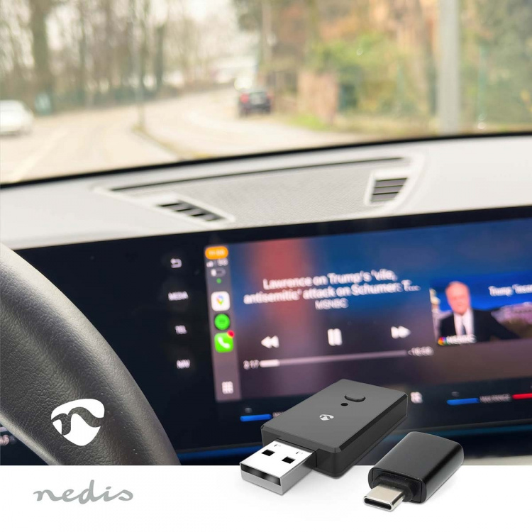 Nedis Trådlös Bilstereoadapter | Android Auto / Apple Carplay | AAC / SBC | Svart
