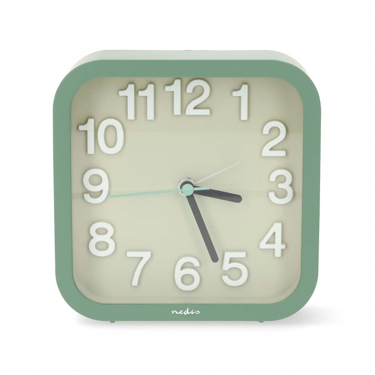 Nedis Analogt Bord Vækkeur | Snooze funktion | Stille urværk | Grøn