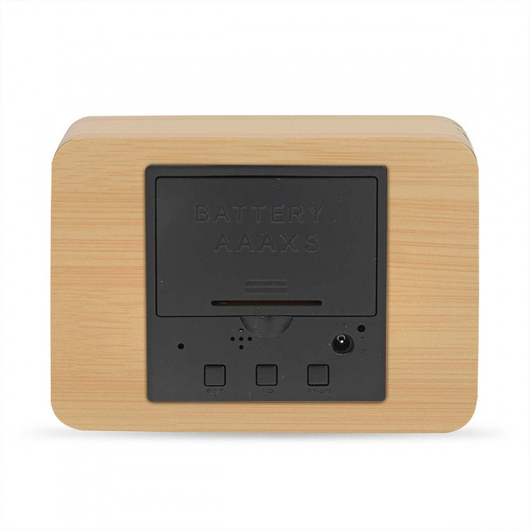 Nedis Digitalt Bord Vækkeur | LED | Baggrundslys | Snooze funktion | Datovisning | Indendørs temperatur | Træ