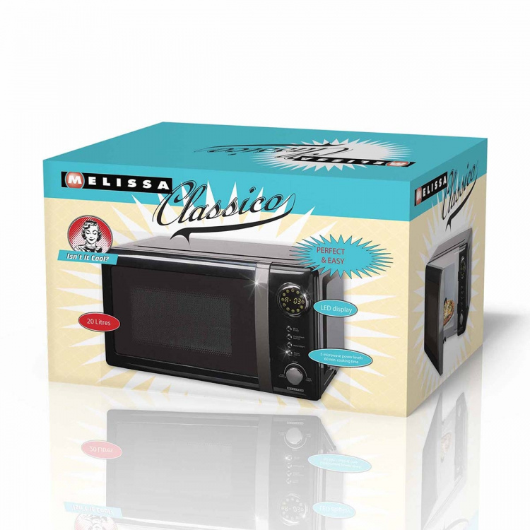 MELISSA Mikrobølgeovn elektronisk 20 L 700W Sort MELISSA Mikrobølgeovn elektronisk 20 L 700W Sort