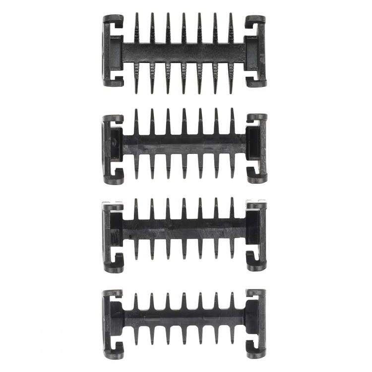 MELISSA Genopladelig skæg- og kropstrimmer med ultratyndt barberblad, inklusive 4 afstandskamme Sort