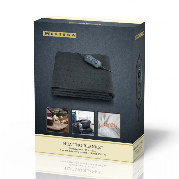 MELISSA Varmetæppe 80x150cm 55-60W Sort