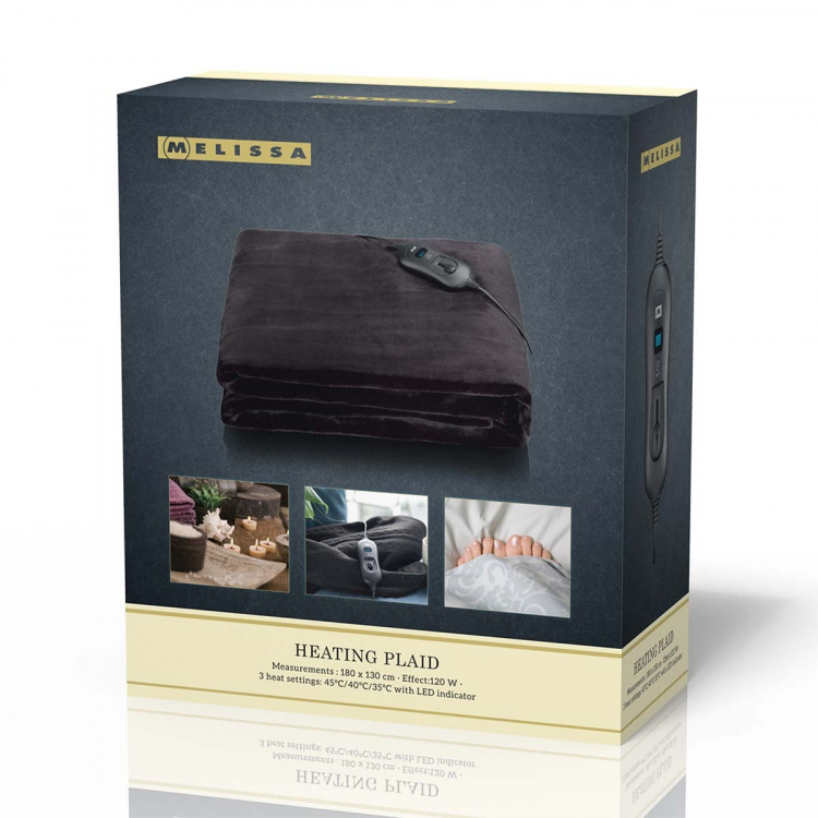 MELISSA Varmeplaid 180x130cm 120W Sort MELISSA Varmeplaid 180x130cm 120W Sort