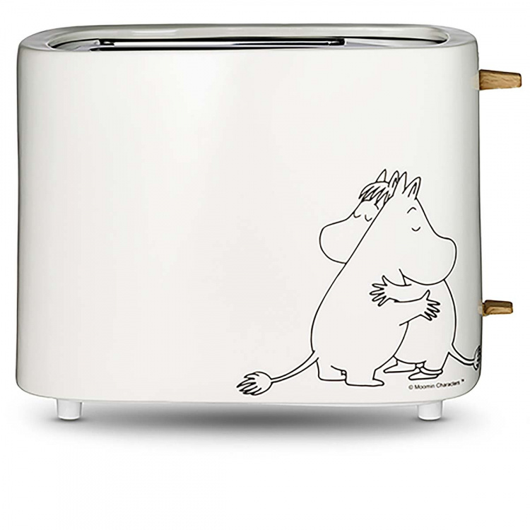Moomin Keramisk brødrister, 2 skiver, 875W, hvid Moomin Keramisk brødrister, 2 skiver, 875W, hvid