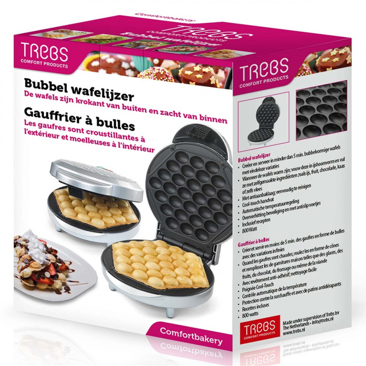 Trebs Bubble vaffeljern Comfortbakery med indikatorlys og non-stick belægning