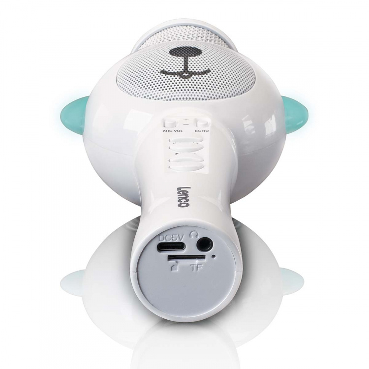 Lenco Karaokemikrofon med Bluetooth® SD-stik lys Aux Out Hvid Lenco Karaokemikrofon med Bluetooth® SD-stik lys Aux Out Hvid