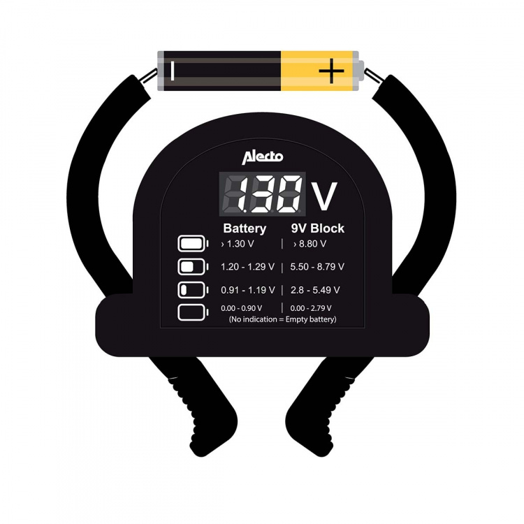Alecto Batteritester til AA-AAA-C-D-9V (PP3)-knapcelle