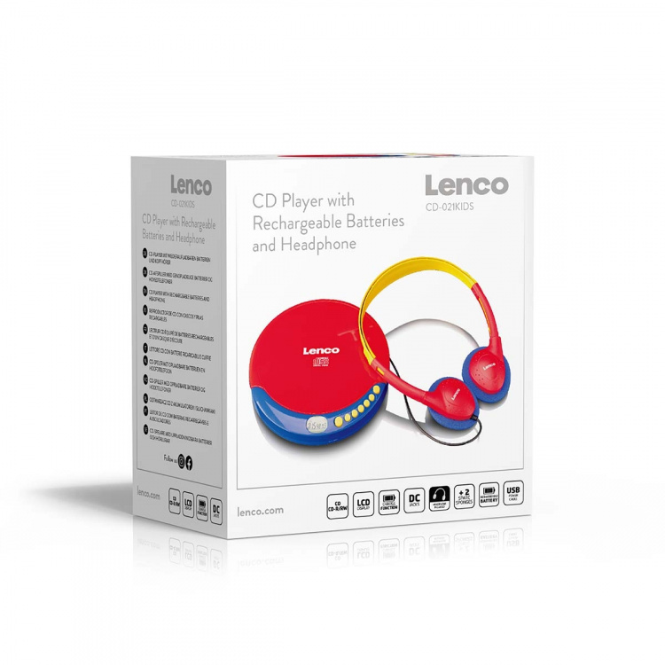 Lenco CD-afspiller til børn med genopladeligt batteri