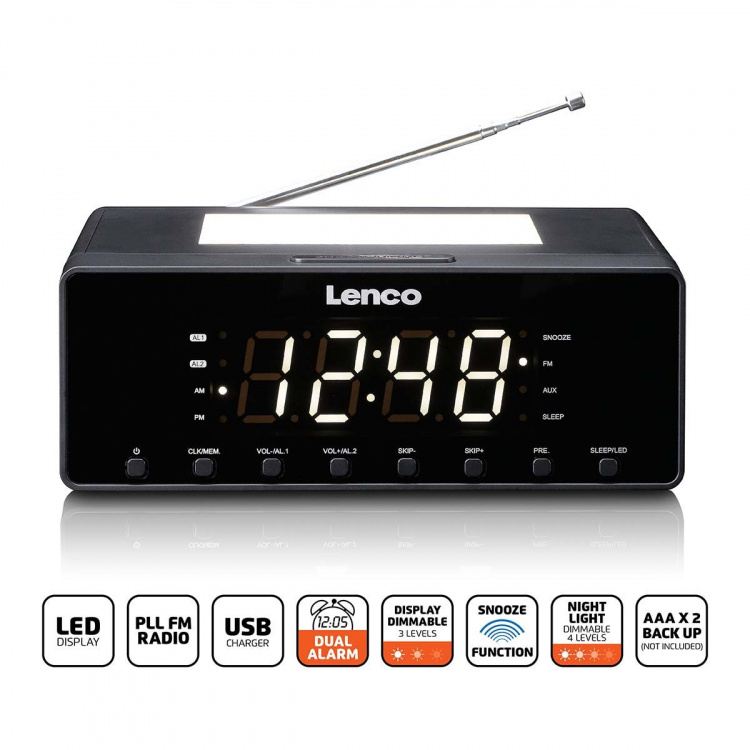 Lenco Clockradio med natlys