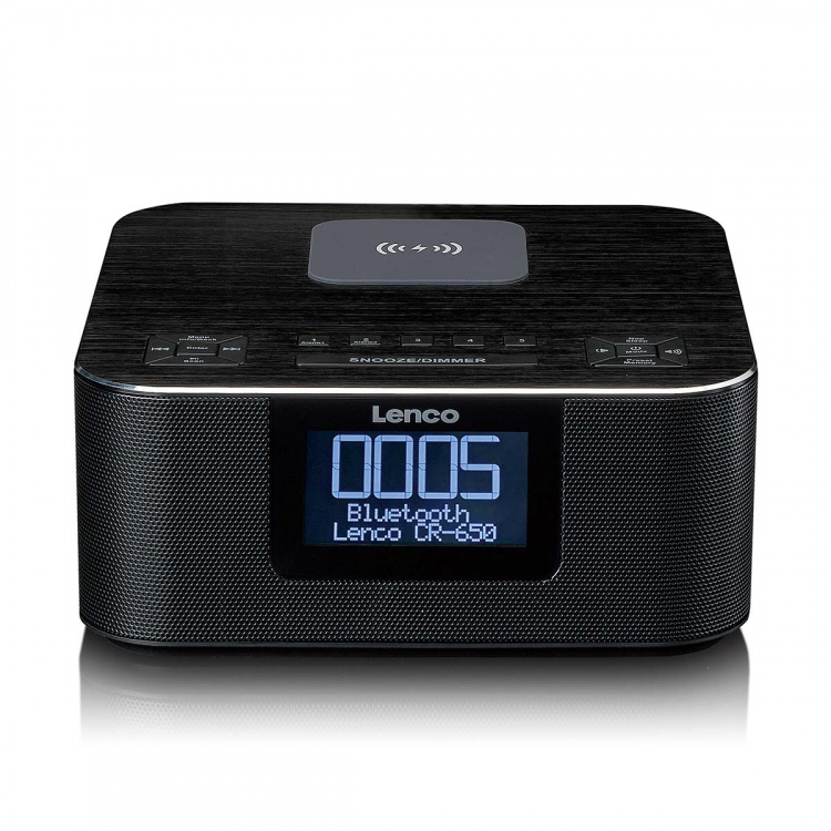 Lenco Stereo-clockradio med DAB+ FM Bluetooth® trådløs opladning Lenco Stereo-clockradio med DAB+ FM Bluetooth® trådløs opladning