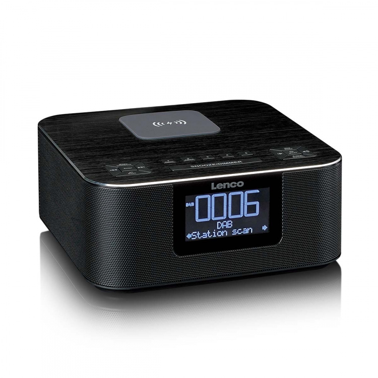 Lenco Stereo-clockradio med DAB+ FM Bluetooth® trådløs opladning Lenco Stereo-clockradio med DAB+ FM Bluetooth® trådløs opladning