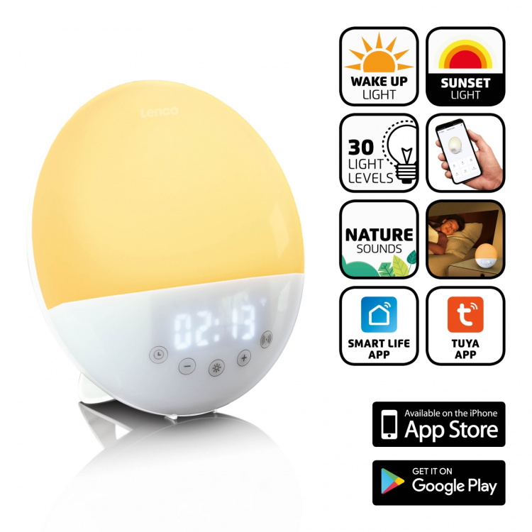 Lenco Smart clockradio med wake up light Multi colour