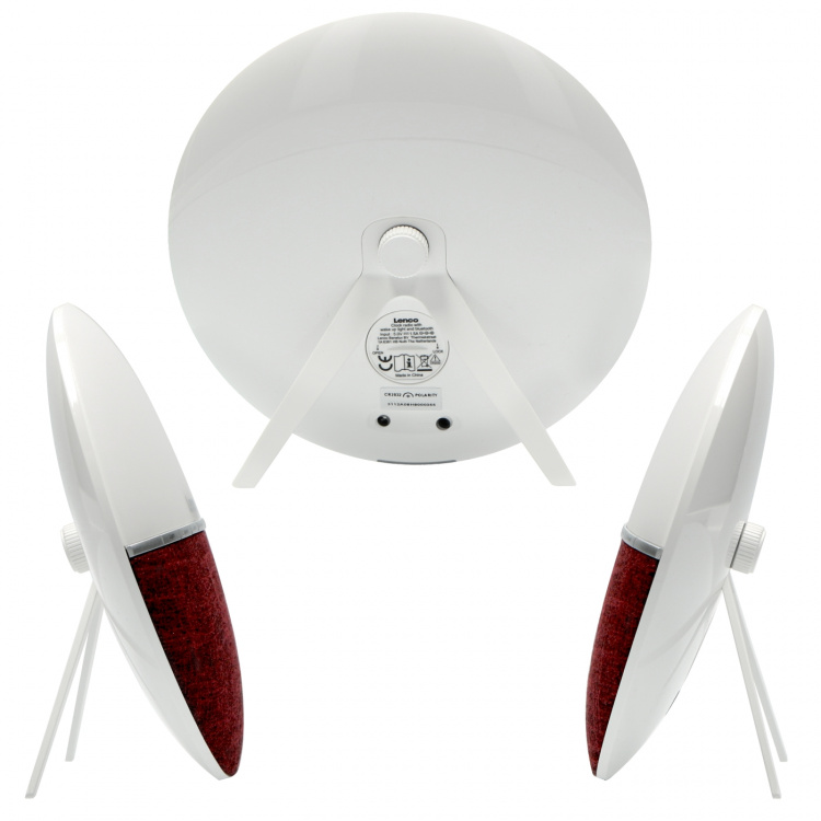 Lenco FM-vækkeursradio - Vågn op-lys med Bluetooth® Red