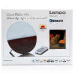 Lenco FM-vækkeursradio - Vågn op-lys med Bluetooth® Red