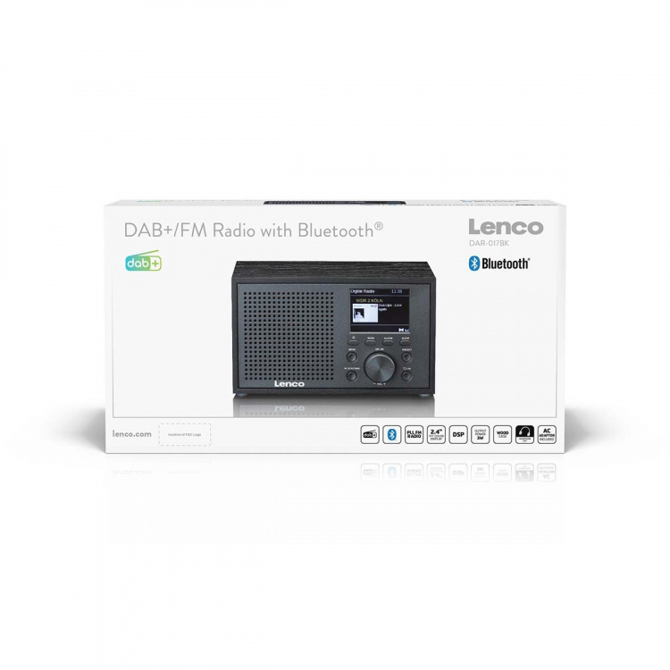 Lenco Mono DAB+ FM-radio med Bluetooth® Sort