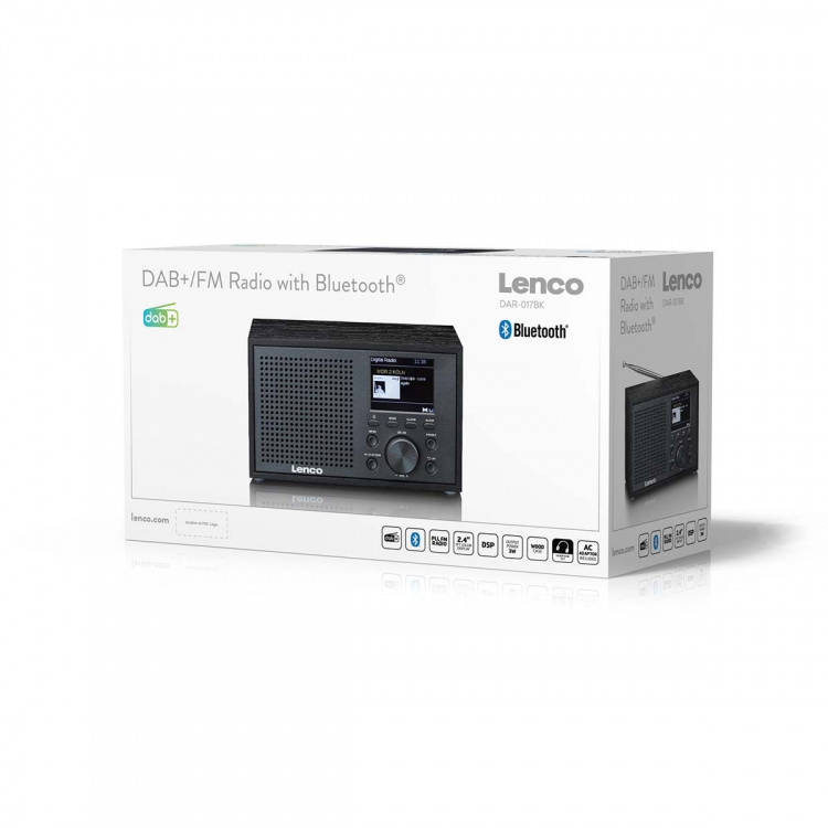 Lenco Mono DAB+ FM-radio med Bluetooth® Sort