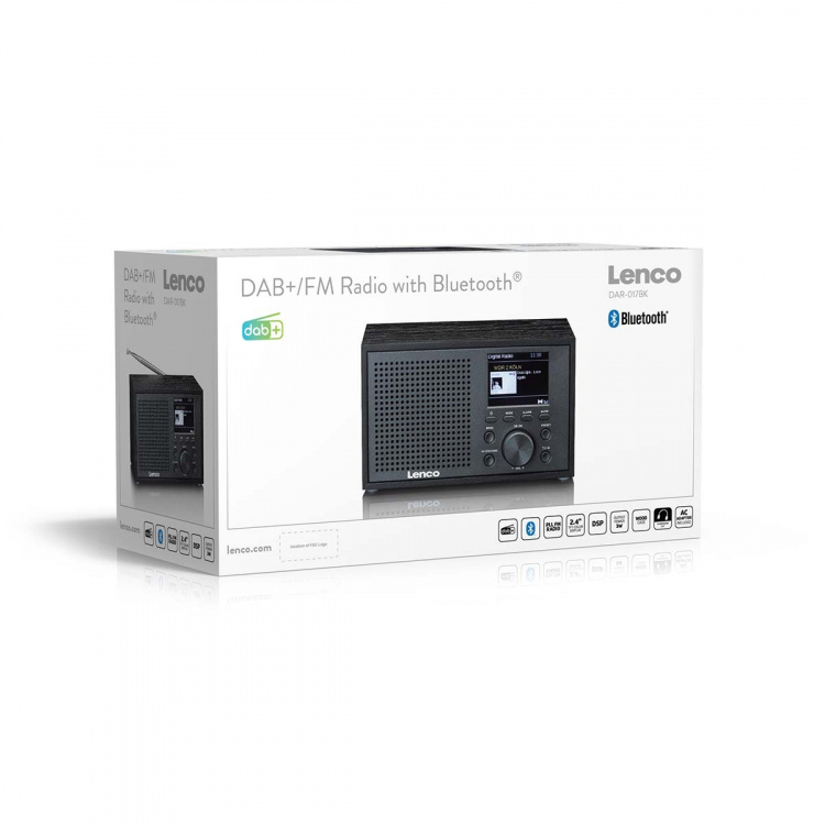 Lenco Mono DAB+ FM-radio med Bluetooth® Sort