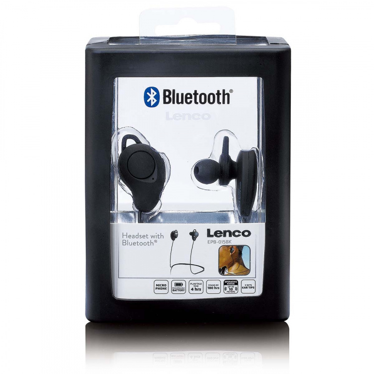 Lenco Trådløst in-ear headset Sort