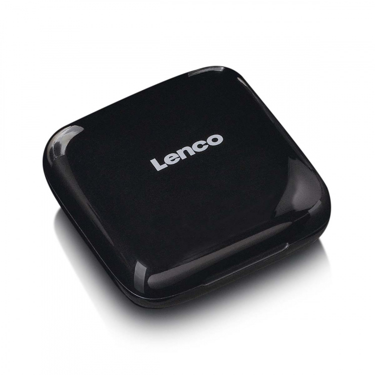 Lenco Trådløse hovedtelefoner, opladningsetui med display, Bluetooth® og TWS Black Lenco Trådløse hovedtelefoner, opladningsetui med display, Bluetooth® og TWS Black