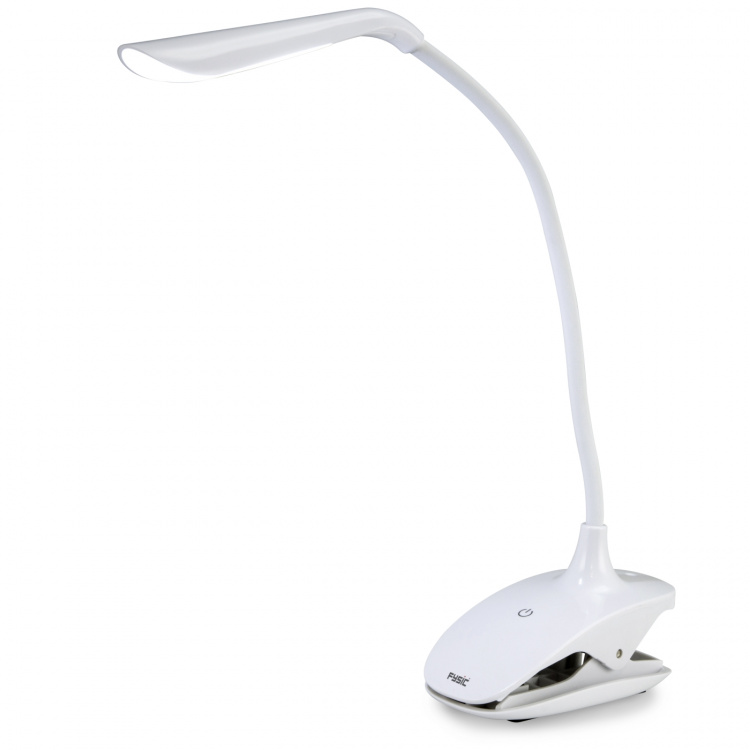 Fysic Genopladelig LED-lampe med klemme Hvid Fysic Genopladelig LED-lampe med klemme Hvid