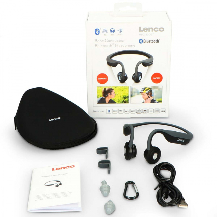 Lenco Bone Conduction Bluetooth-hovedtelefoner Sort