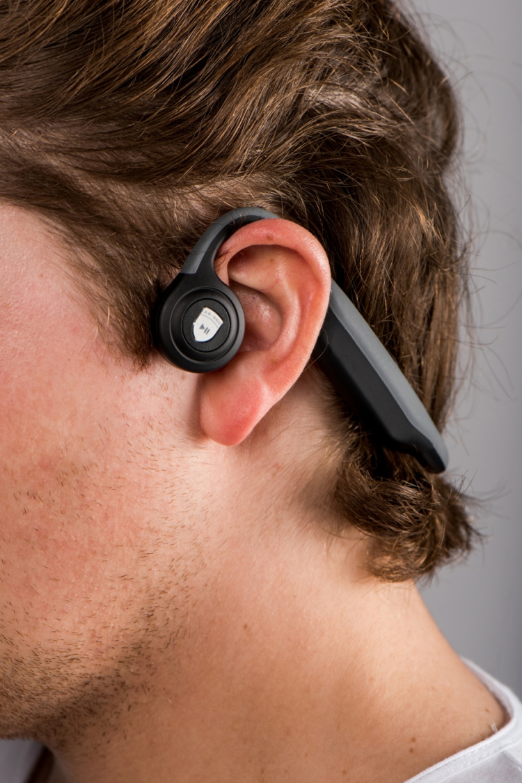 Lenco Bone Conduction Bluetooth-hovedtelefoner Sort