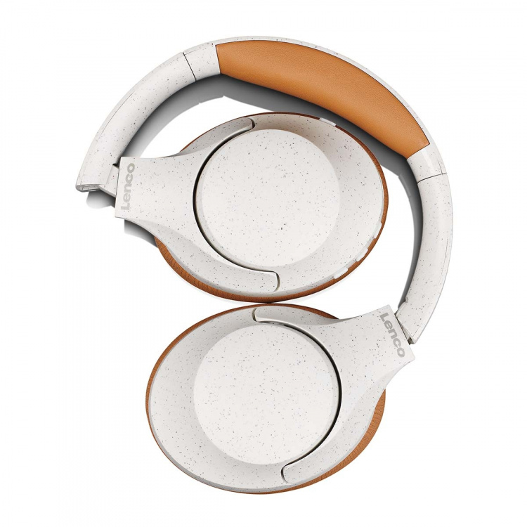 Lenco Trådløse Bluetooth®-hovedtelefoner med aktiv støjreduktion og indbyggede mikrofoner Grå / Hvid Lenco Trådløse Bluetooth®-hovedtelefoner med aktiv støjreduktion og indbyggede mikrofoner Grå / Hvid