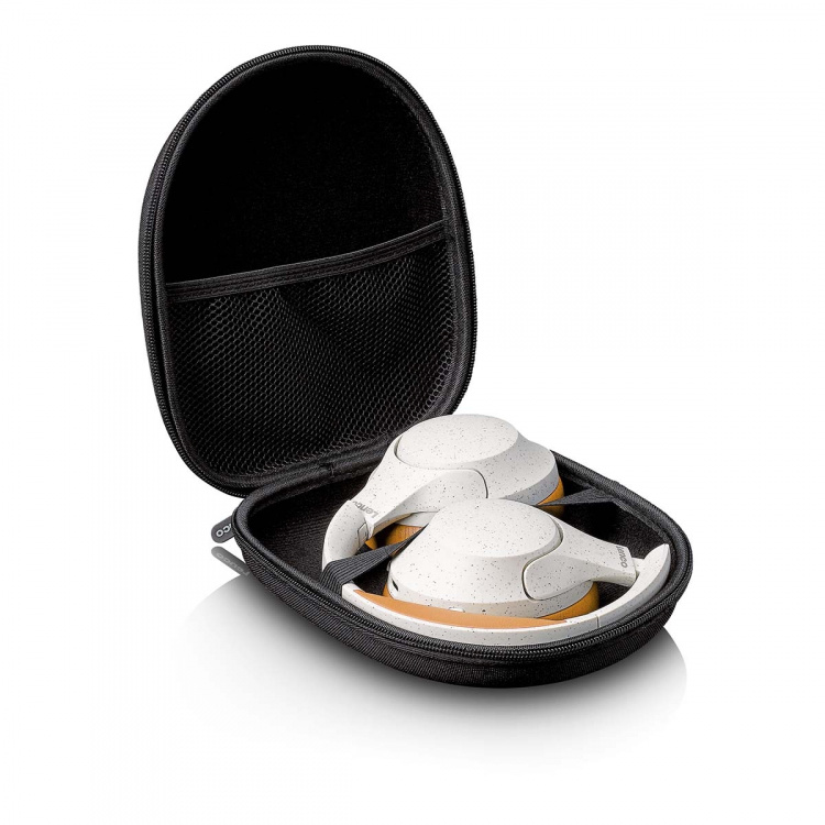 Lenco Trådløse Bluetooth®-hovedtelefoner med aktiv støjreduktion og indbyggede mikrofoner Grå / Hvid Lenco Trådløse Bluetooth®-hovedtelefoner med aktiv støjreduktion og indbyggede mikrofoner Grå / Hvid