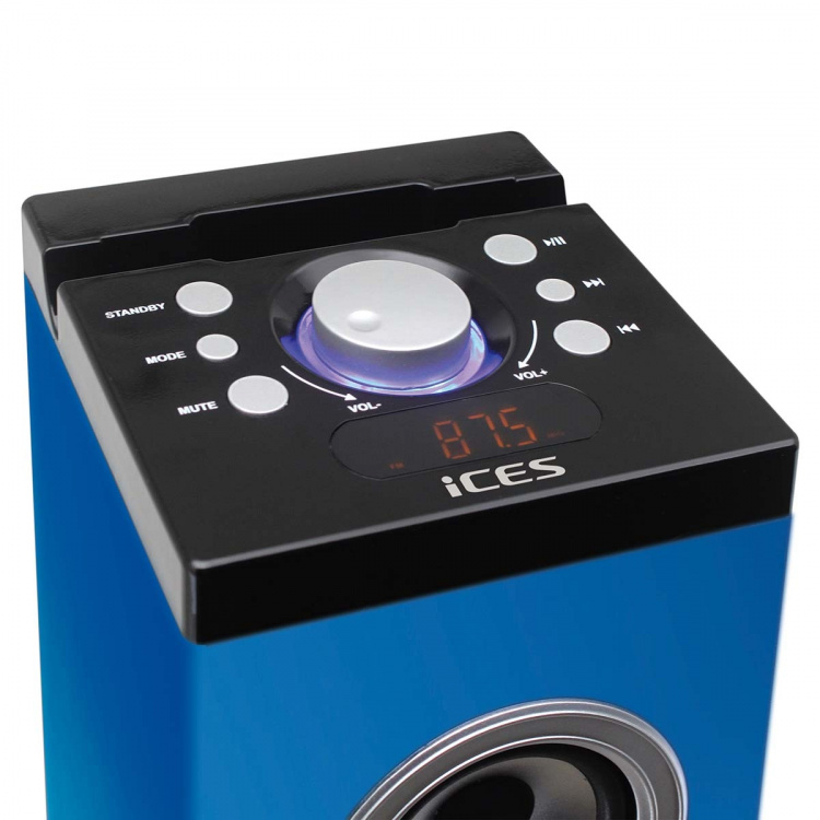 ICES Speakertower med Bluetooth®, PLL FM-radio, USB og SD-afspiller