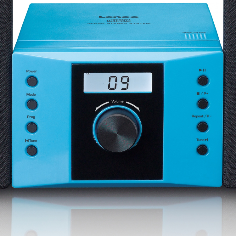 Lenco Stereoanlæg med FM-radio og cd-afspiller Blue