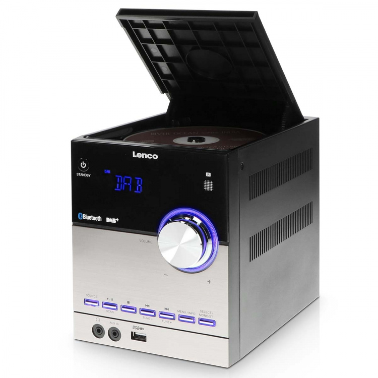 Lenco Mikrosæt med DAB+/FM/CD/Bluetooth® & USB-afspiller - Sort