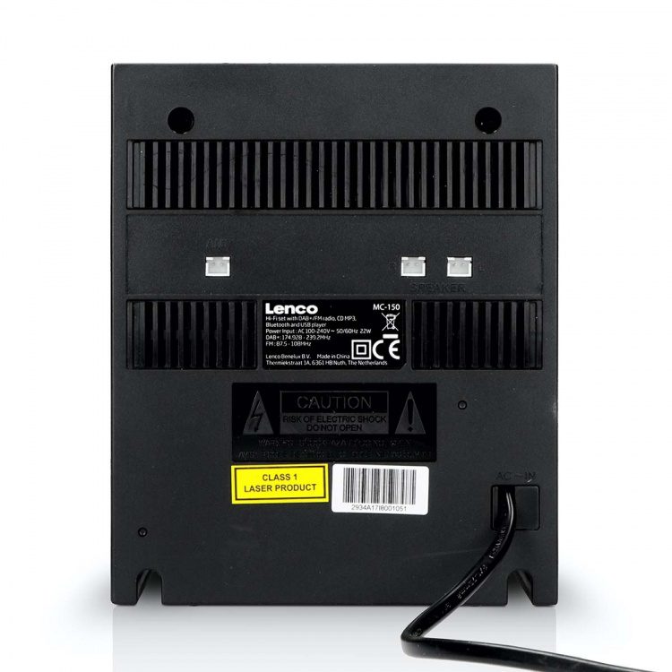 Lenco Mikrosæt med DAB+/FM/CD/Bluetooth® & USB-afspiller - Sort