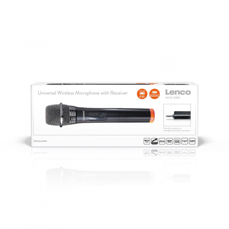 Lenco Trådløs mikrofon med 6,3 mm batteridrevet modtager