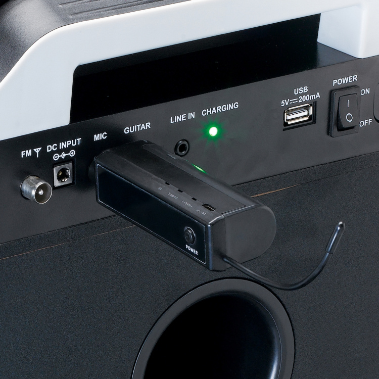 Lenco Sæt med 2 trådløse mikrofoner med bærbar batteridrevet modtager