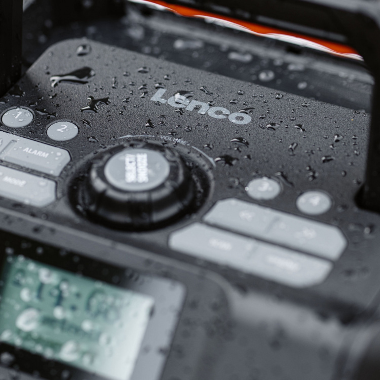 Lenco Kraftig bærbar udendørs DAB+/FM-radio med Bluetooth® IPX5 vandafvisende Grå