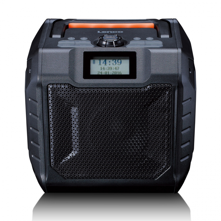 Lenco Kraftig bærbar udendørs DAB+/FM-radio med Bluetooth® IPX5 vandafvisende Grå