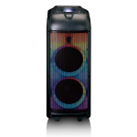 Lenco PA med fuld LED-belysning foran og diskokugle Lenco PA med fuld LED-belysning foran og diskokugle