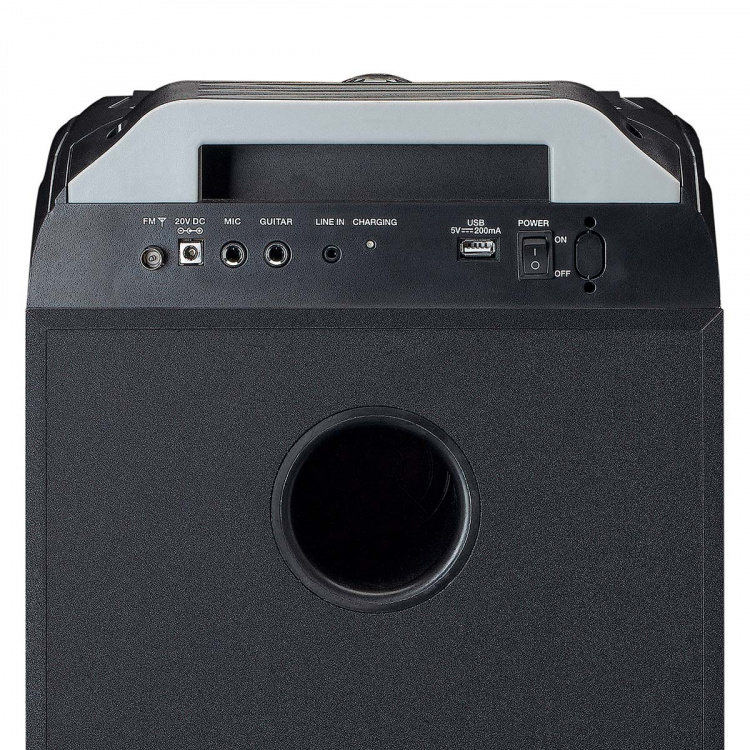 Lenco PA med fuld LED-belysning foran og diskokugle Lenco PA med fuld LED-belysning foran og diskokugle