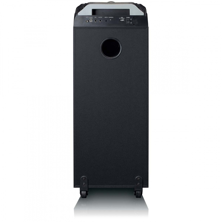 Lenco PA med fuld LED-belysning foran og diskokugle Lenco PA med fuld LED-belysning foran og diskokugle