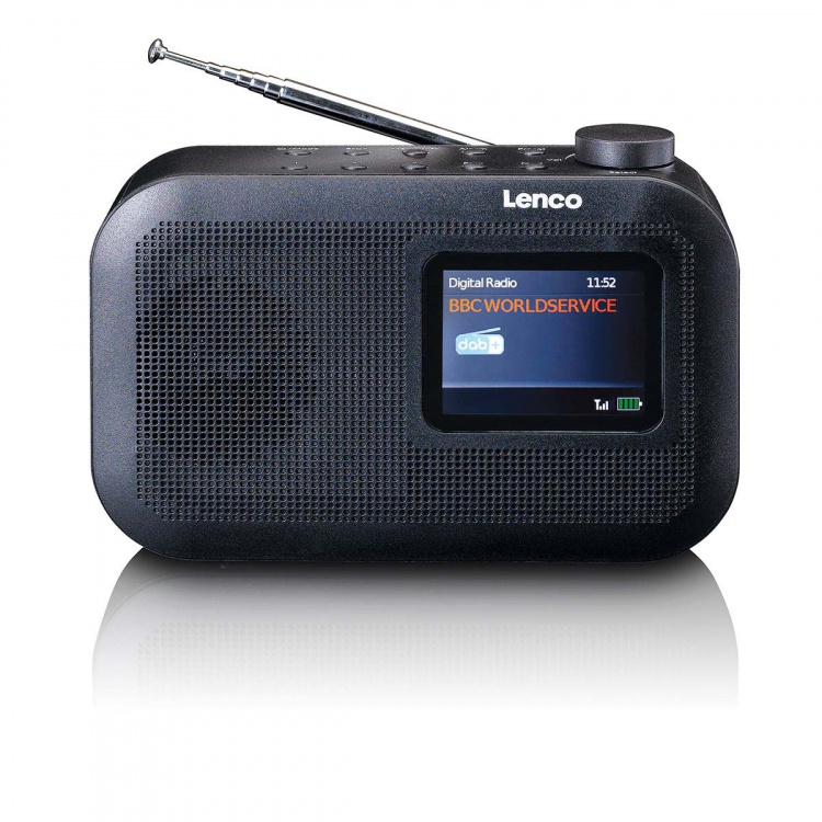 Lenco Bærbar DAB+/FM-radio med Bluetooth® farvedisplaybatteri Sort