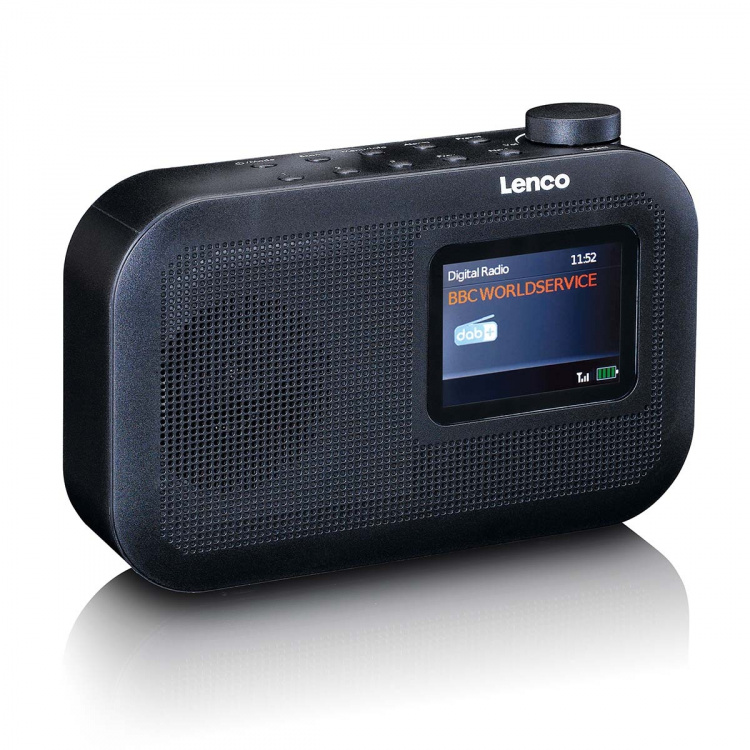 Lenco Bærbar DAB+/FM-radio med Bluetooth® farvedisplaybatteri Sort
