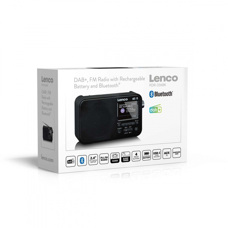 Lenco Bærbar DAB+ FM-radio med Bluetooth® 2,4
