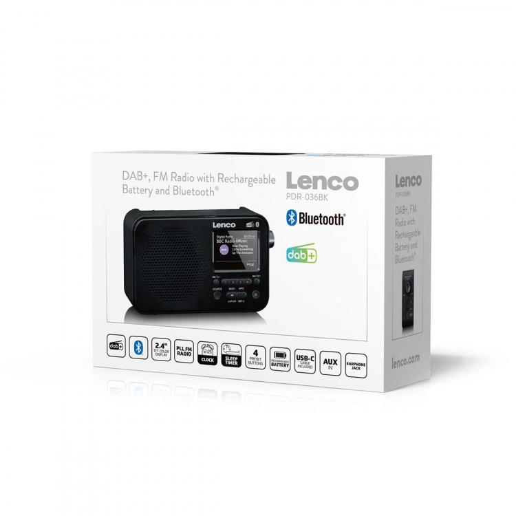 Lenco Bærbar DAB+ FM-radio med Bluetooth® 2,4