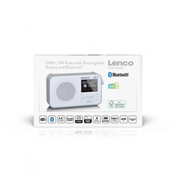 Lenco Bærbar DAB+ FM-radio med Bluetooth® 2,4