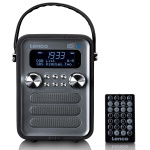 Lenco Bærbar DAB+ FM-radio med Bluetooth® og AUX-indgang, genopladeligt batteri Sort Lenco Bærbar DAB+ FM-radio med Bluetooth® og AUX-indgang, genopladeligt batteri Sort