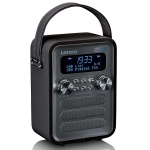 Lenco Bærbar DAB+ FM-radio med Bluetooth® og AUX-indgang, genopladeligt batteri Sort Lenco Bærbar DAB+ FM-radio med Bluetooth® og AUX-indgang, genopladeligt batteri Sort