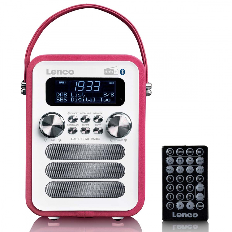 Lenco Bærbar DAB+ FM-radio med Bluetooth® og AUX-indgang, genopladeligt batteri Hvid Lenco Bærbar DAB+ FM-radio med Bluetooth® og AUX-indgang, genopladeligt batteri Hvid